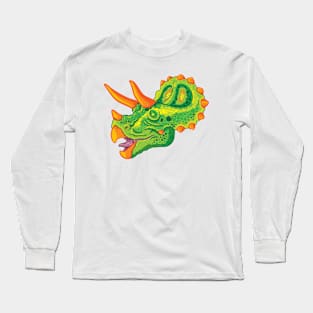 Triceratops (lime) Long Sleeve T-Shirt